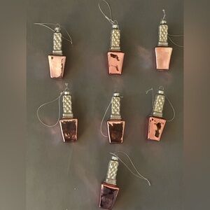 Pink Nail Polish Christmas Ornaments Lot of 7